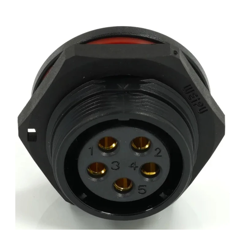 RS PRO Circular Connector Socket Female, 5 Contacts, Rear Mount, 21 mm, Threaded, IP68, 500V, 30A 233-8332