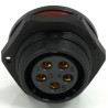 RS PRO Circular Connector Socket Female, 5 Contacts, Rear Mount, 21 mm, Threaded, IP68, 500V, 30A 233-8332