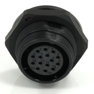 RS PRO Industrial Circular Connector 15 Contacts Rear Socket Female 21 mm, Threaded Mating, IP68 400V 5A 233-8325