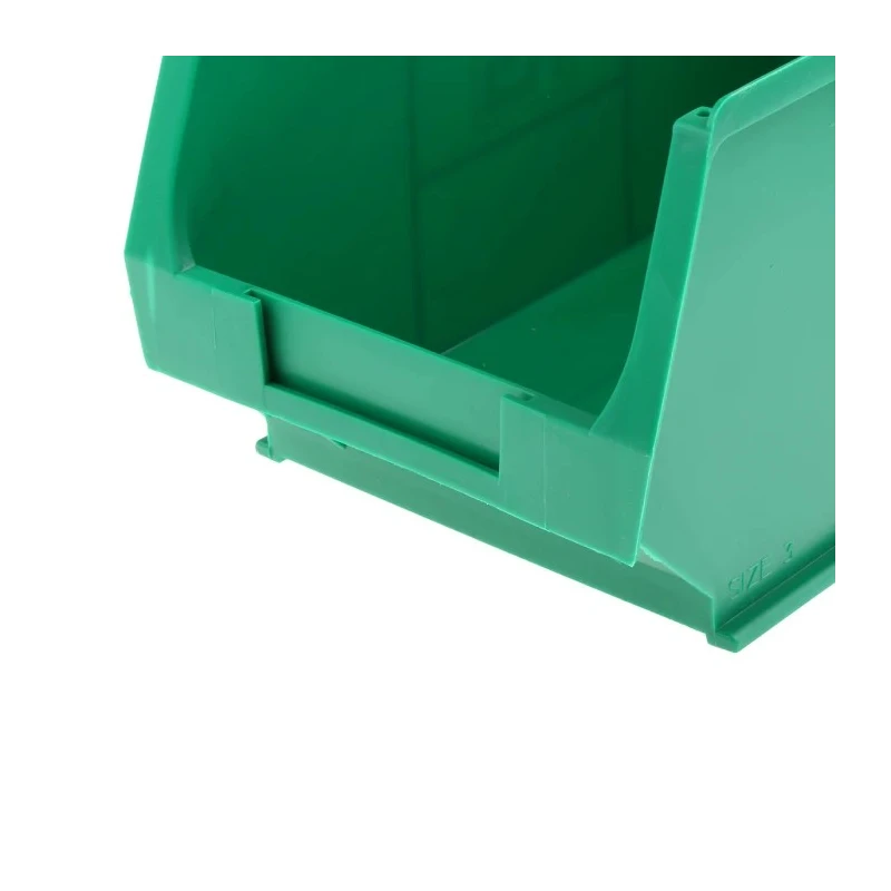 RS PRO Polypropylene Storage Bin 240 mm x 150 mm x 130 mm Green 484-4040