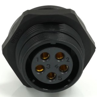 RS PRO Industrial Circular Connector 5 Contacts Rear Mount Socket Female IP68 500V 10A 233-8333
