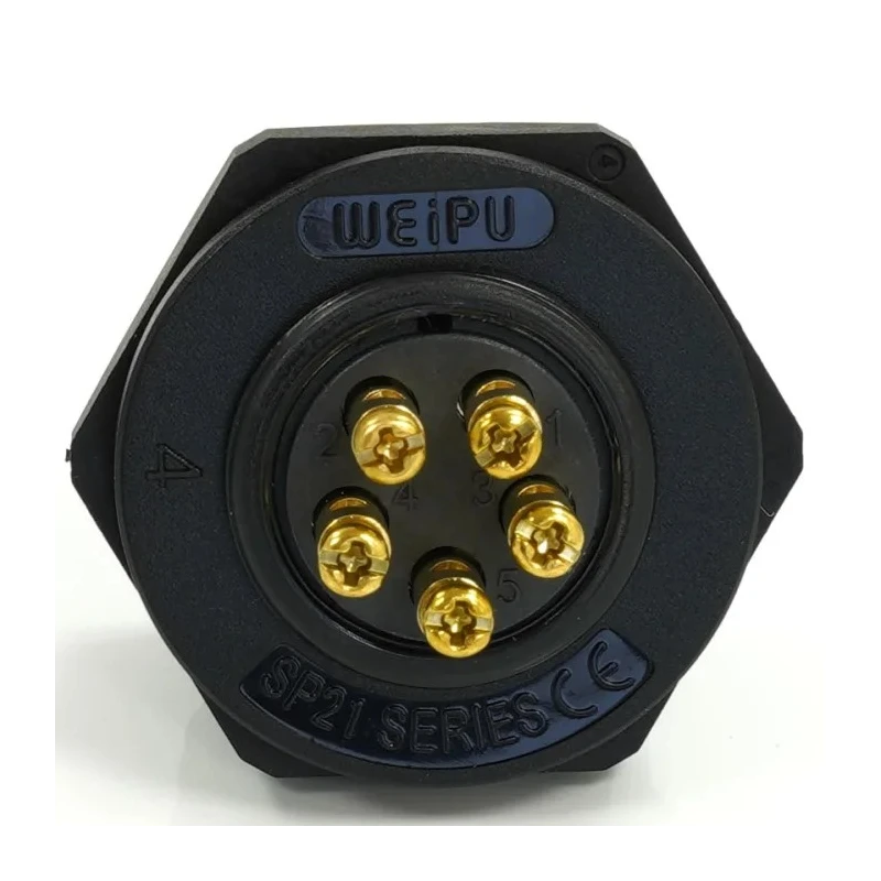 RS PRO Industrial Circular Connector 5 Contacts Rear Mount Socket Female IP68 500V 10A 233-8333