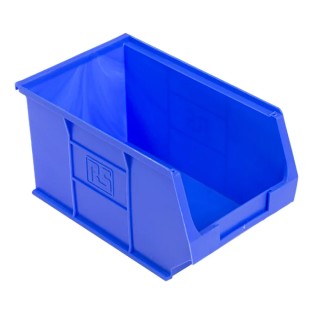 RS PRO Polypropylene Storage Bin, 240 mm x 150 mm x 130 mm, Blue 484-4056