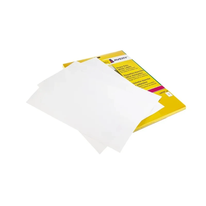 Avery White Adhesive Heavy Duty Label Sheet 297x210 mm 20 Per Pack L4775-20