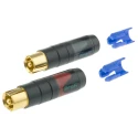 Neutrik Black Straight Cable RCA Plug Gold over Nickel 16A NF2C-B/2