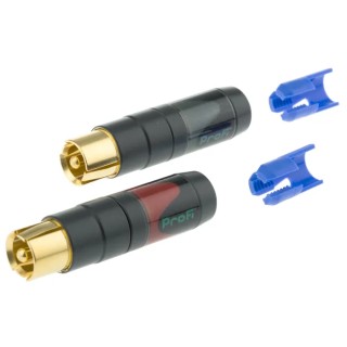 Neutrik Black Straight Cable RCA Plug Gold over Nickel 16A NF2C-B/2