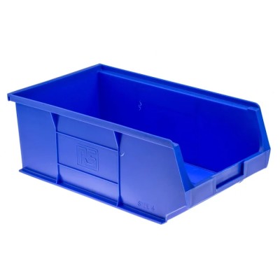 RS PRO Polypropylene Storage Bin 350 mm x 205 mm x 130 mm Blue 484-4107