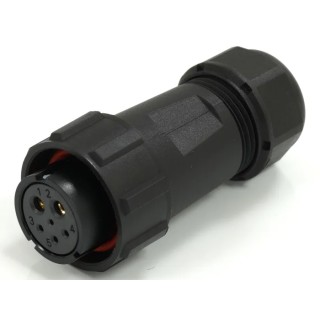 RS PRO Circular Connector Cable Mount 6 Contacts 21 mm Plug Female IP67 500V 30.5A Series 233-8375