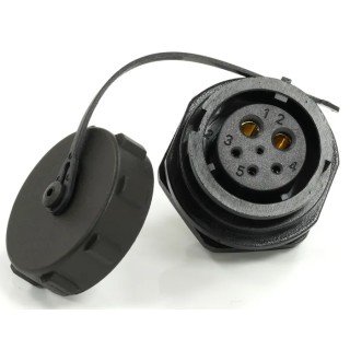 RS PRO Circular Connector 6 Contacts Front Mount 21 mm Socket Female IP67 500V 30A 233-8391
