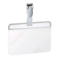 Durable Transparent Polyvinyl Chloride Name Badge 54x90 mm with Combi Clip 8149-19