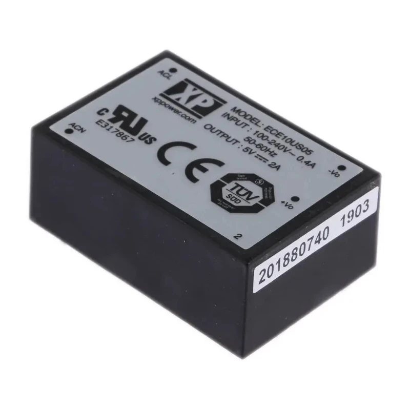 XP Power Switching Power Supply 5V DC 10W Universal Input 85-264V AC PCB Mount ECE10US05