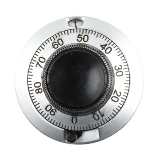 Vishay 46 mm Diameter Chrome Potentiometer Knob for 6.35 mm Circular Shaft 21PA11B10