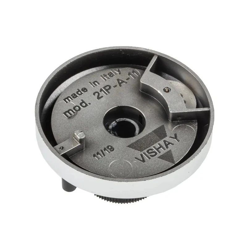 Vishay 46 mm Diameter Chrome Potentiometer Knob for 6.35 mm Circular Shaft 21PA11B10
