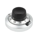 Vishay 46 mm Diameter Chrome Potentiometer Knob for 6.35 mm Circular Shaft 21PA11B10