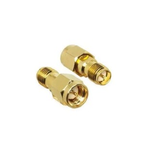 Linx SMA Plug to R-SMA Plug Straight Coaxial Adapter 0 to 18 GHz Frequency Range Gold Plating ADP-SMAM-RPSF-G