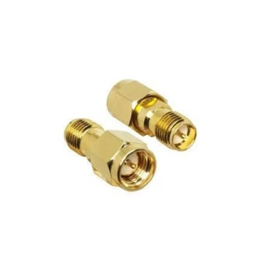 Linx SMA Plug to R-SMA Plug Straight Coaxial Adapter 0 to 18 GHz Frequency Range Gold Plating ADP-SMAM-RPSF-G