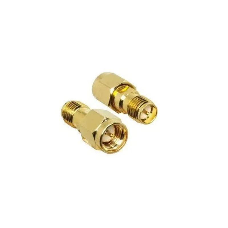 Linx SMA Plug to R-SMA Plug Straight Coaxial Adapter 0 to 18 GHz Frequency Range Gold Plating ADP-SMAM-RPSF-G