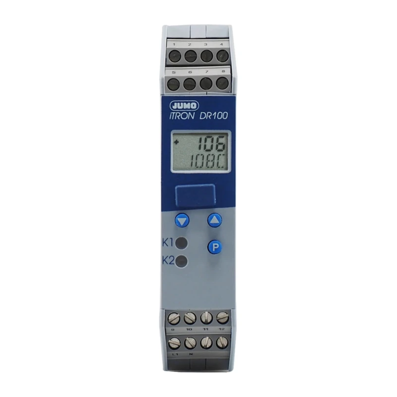 Jumo DIN Rail PID Temperature Controller 1 Input, 3 Output Relay, 240V, Model 702060/288-888-000-22