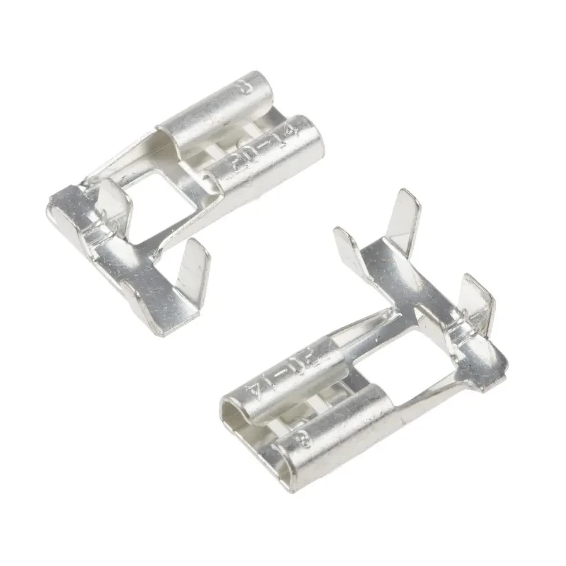 RS PRO Grey Uninsulated Female Spade Connector Crimp 6.35 x 0.8 mm Tab Size 18 AWG to 14 AWG 488-1336