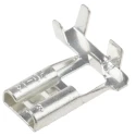 RS PRO Grey Uninsulated Female Spade Connector Crimp 6.35 x 0.8 mm Tab Size 18 AWG to 14 AWG 488-1336