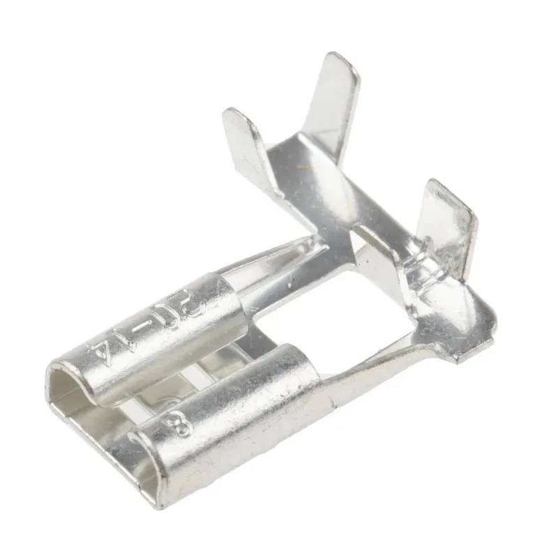 RS PRO Grey Uninsulated Female Spade Connector Crimp 6.35 x 0.8 mm Tab Size 18 AWG to 14 AWG 488-1336