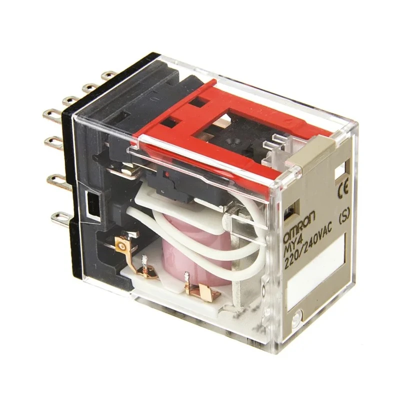 Omron DIN Rail Power Relay 240V AC Coil, 5A Switching Current, 4PDT MY4 AC220/240(S)