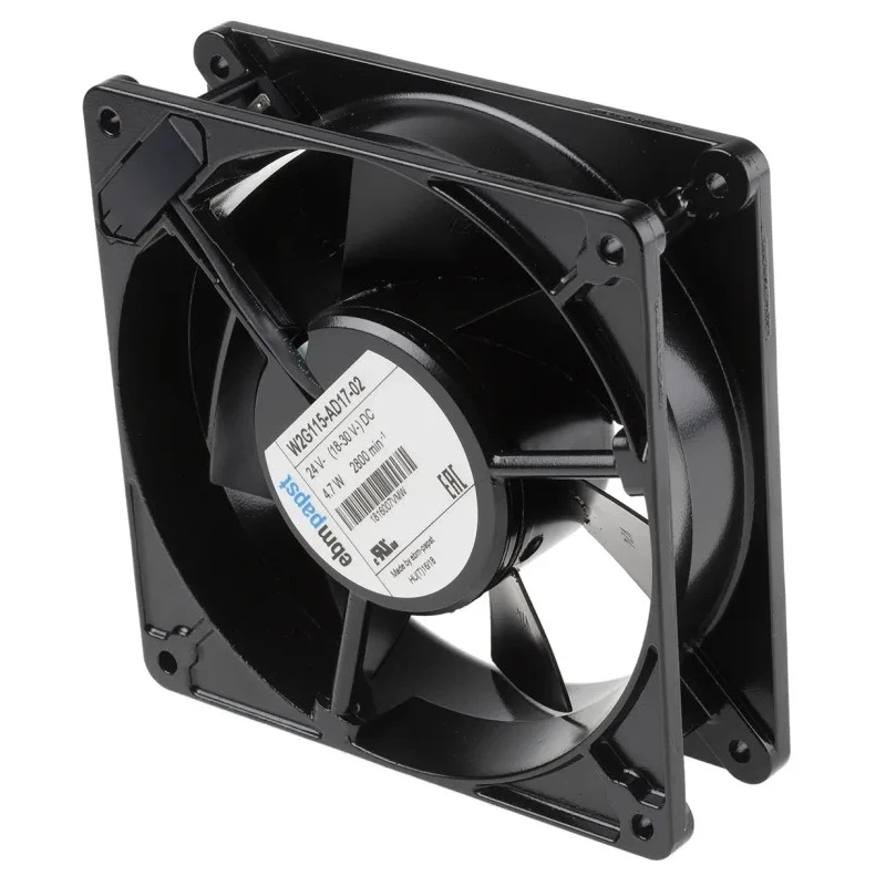 ebm-papst W2G115 Series Axial Fan, 24V DC, 4.7 W, 196 mA, 245 m³/h Air Flow, IP22, 127x127x38 mm 
