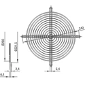 ebm-papst Steel Plastic Coated Finger Guard for 200 mm Fans, 240 mm Hole Spacing, 6.4 mm Depth 78128-2-4039