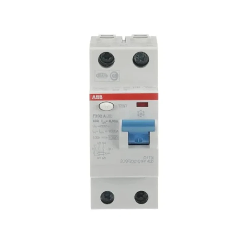 ABB F200 Series Residual Current Circuit Breaker 40A 2-Pole 30mA Type A 1kA 230V ac 2CSF202101R1400 - F202A-40/0.03
