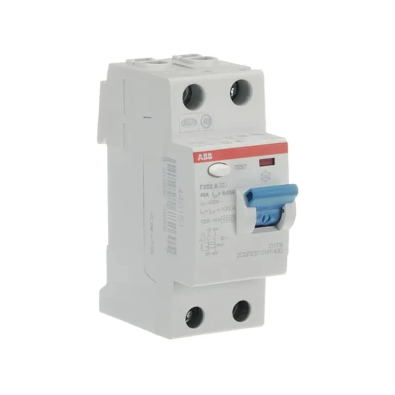 ABB F200 Series Residual Current Circuit Breaker 40A 2-Pole 30mA Type A 1kA 230V ac 2CSF202101R1400 - F202A-40/0.03