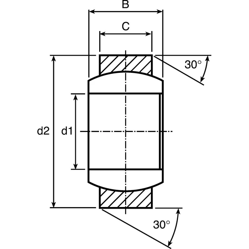 Igus Spherical Bearing 8mm Bore, 12mm Width, 19mm Outside Diameter, 1.2 kN Axial Load, 2.7 kN Radial Load KGLM-08