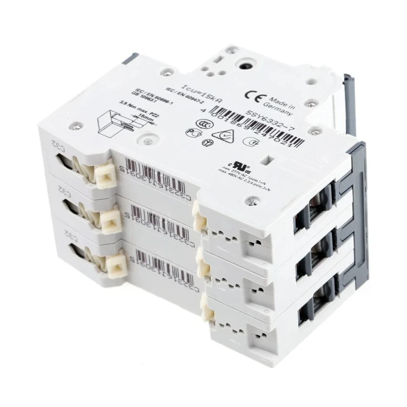 Siemens SENTRON Miniature Circuit Breaker, 3-Pole, 32A, Type C, 400V AC, 72V DC, 6kA Breaking Capacity 5SY6332-7