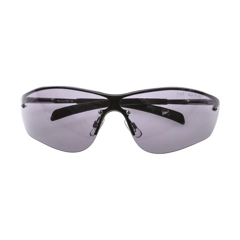 Bolle Safety SILIUM Safety Glasses, Scratch Resistant, Anti-Mist, Smoked Black Polycarbonate Lens, Brass SILPSF