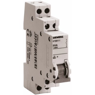 Siemens 1-Pole DIN Rail Isolator Switch 230V AC, 20A, Screw Terminal, Grey Handle 5TE8111
