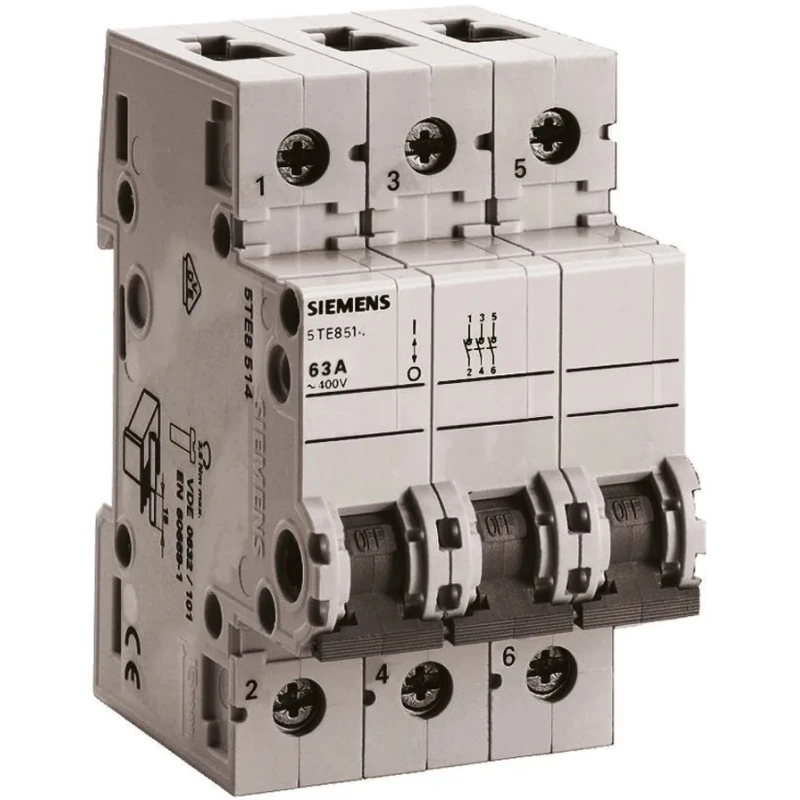 Siemens 1-Pole DIN Rail Isolator Switch 230V AC, 20A, Screw Terminal, Grey Handle 5TE8111