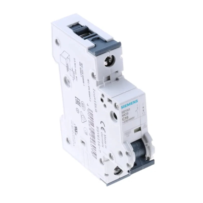 Siemens SENTRON Miniature Circuit Breaker, 1-Pole, 16A, Type C, 400V AC, 72V DC, 6kA Breaking Capacity 5SY6116-7