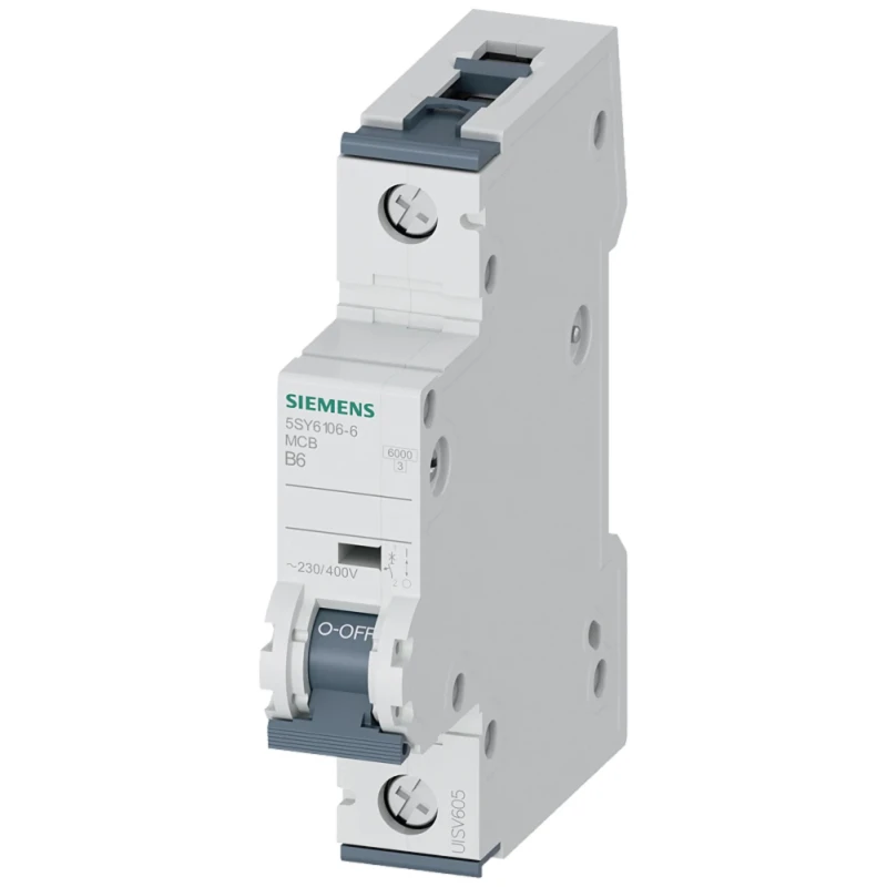 Siemens SENTRON Miniature Circuit Breaker, 1-Pole, 6A Current Rating, Type B Tripping Characteristics, 440V AC 5SY6106-6