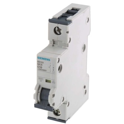 Siemens SENTRON Miniature Circuit Breaker 1-Pole 10A Type C 400V AC 72V DC 6kA Breaking Capacity 5SY6110-7