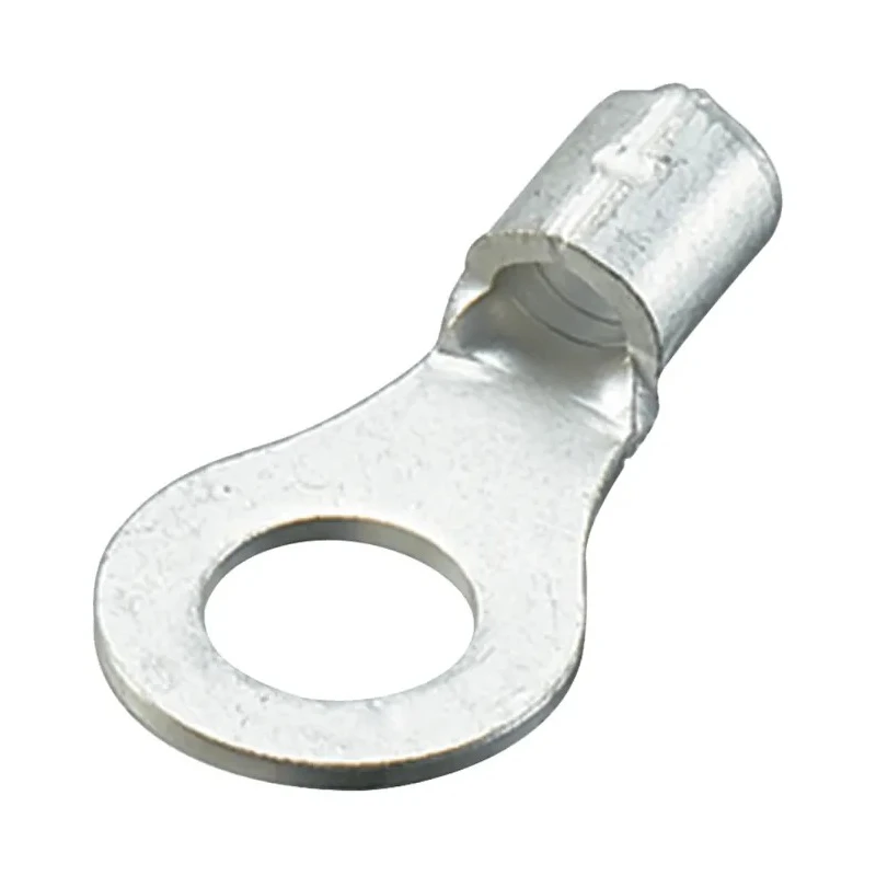 Nichifu Uninsulated Ring Terminal 5.3 mm Stud Size 8 AWG Wire Size Grey HC R8-5