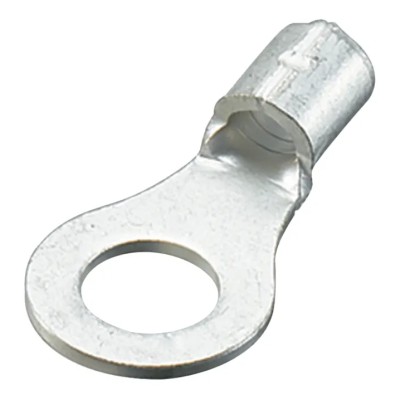 Nichifu Uninsulated Ring Terminal, 5/16 in Stud Size, 8 AWG Wire Size, Grey HC R8-8