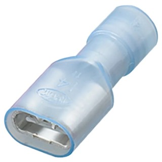 Nichifu Blue Insulated Male Spade Connector Crimp 0.25 x 0.032 in Tab Size 14 AWG HC TMEDN630820-FA-BLUECLEAR