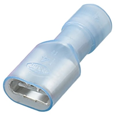 Nichifu Blue Insulated Male Spade Connector Crimp 0.25 x 0.032 in Tab Size 14 AWG HC TMEDN630820-FA-BLUECLEAR