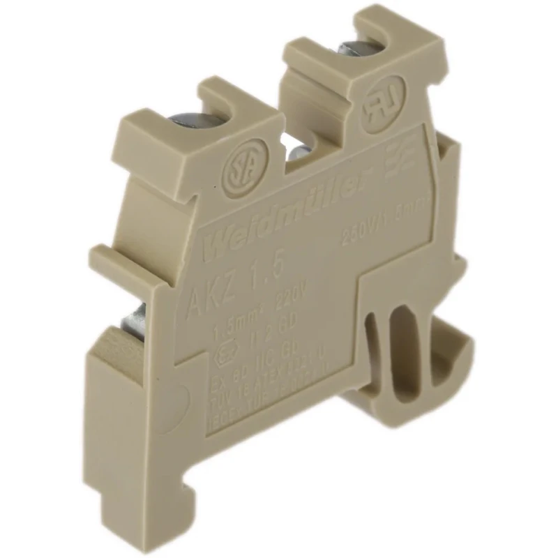 Weidmüller AKZ Series DIN Rail Terminal Block Brown, 1.5mm², 1-Level, Screw Termination, 250V, 24A Current 0340460000