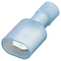Nichifu Blue Insulated Male Spade Connector Crimp Type 0.25 x 0.032 in Tab Size 14 AWG to 14 AWG HC TMEDN630820-MA-BLUECLEAR