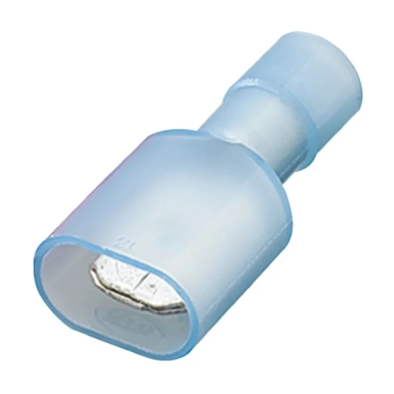 Nichifu Blue Insulated Male Spade Connector Crimp Type 0.25 x 0.032 in Tab Size 14 AWG to 14 AWG HC TMEDN630820-MA-BLUECLEAR