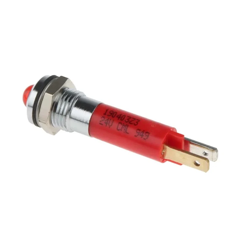 CML Innovative Technologies LED Red Panel Mount Indicator 8 mm M8 Termination IP67 24V 190403Z3