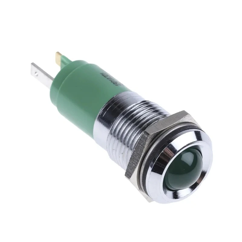 CML Innovative Technologies Green LED Panel Mount Indicator 14 mm, Solder Tab Termination, IP67, 24V 192103Z1