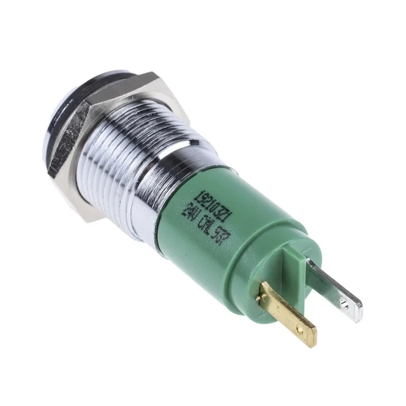 CML Innovative Technologies Green LED Panel Mount Indicator 14 mm, Solder Tab Termination, IP67, 24V 192103Z1