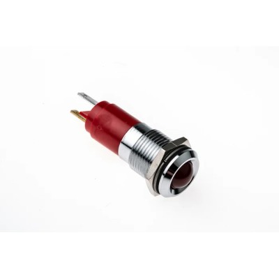 CML Innovative Technologies Red LED Panel Mount Indicator 14 mm, Solder Tab Termination, IP67 Rated, 24V 192103Z3