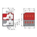 WAGO 243 Series PCB Terminal Block Connector 5.75 mm Pitch, 6A Current, 25V, 8 Connection Points 243-211
